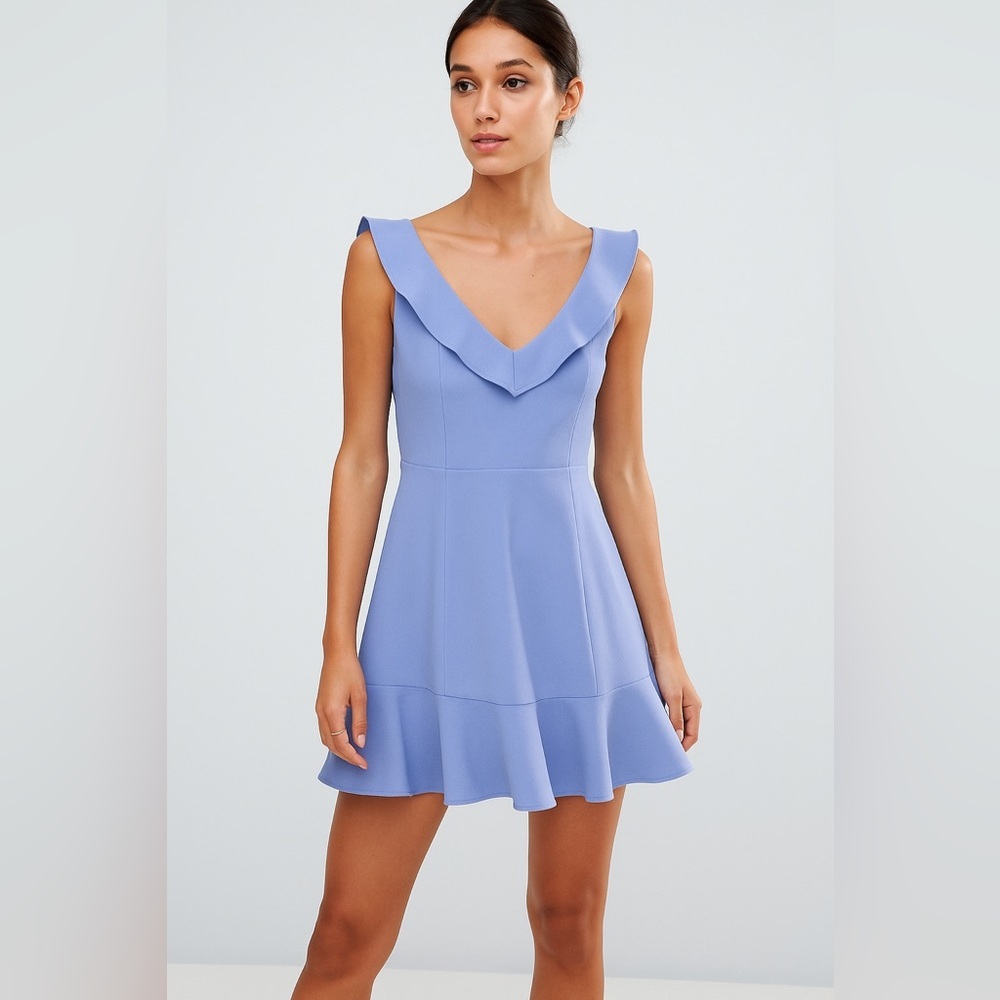 🚨 3 for $25  - ASOS Blue Skater Dress with Frill Detail